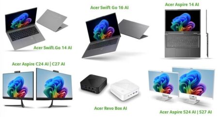 เอเซอร์ขยายพอร์ต Copilot+ PC ด้วย Swift Go AI และ Aspire  มาพร้อมโปรเซสเซอร์รุ่นล่าสุดที่มี NPU ในตัว เพื่อการประมวลผล AI ที่รวดเร็วและมีประสิทธิภาพ